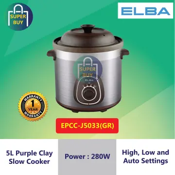 Electric Purple Clay Slow Cooker EPCC-J5033(GR) - Grey (5L/280W