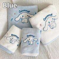 Sanrio Cinnamoroll ชุดผ้าเช็ดตัว3ชิ้นแบบนิ่มซึมซับน้ำได้ไม่สีตกอุปกรณ์ผลิตภัณฑ์ห้องน้ำสำหรับเด็ก