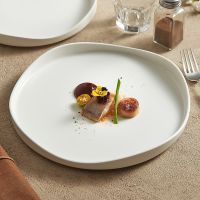 [COD] food pasta steak plate advanced dish home ceramic special tableware artistic conception arrangement flat shallow