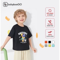 Áo thun bé trai bé gái BabyloveGo hình gấu chất liệu cotton sợi thoáng mát thumbnail