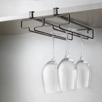 【CW】 New Drain Glass Holder Stemware Inverted Storage Shelf Wine Holders Hanging Iron Rack Goblet Cup Under Cupboard