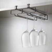 Stemware Inverted Storage Shelf Wine Glass Holder Hanging Iron Rack Champagne Goblet Cup Under Cupboard