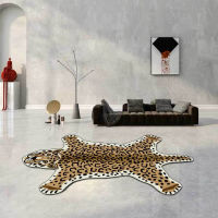 Tiger Pattern Car For Living Room Faux Fur Rug Leopard Lion Imitation Animal Skin No-Slip Mat Bedroom Decor Bedside Floor Mat