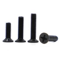 M1 M1.2 M1.4 M1.6 M2 M2.5 M3 M3.5 M4 M5 GB819 Mini Small Micro Black Steel Cross Phillips Flat Countersunk Head Screw Bolt