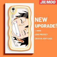 JIUMOO เคสสำหรับ OPPO A37 A37F NEO 9,เคสโทรศัพท์ลายการ์ตูน Laugh Luffy ลวดลายขอบซิลิโคนแบบนิ่มดั้งเดิมเคสตัวปกป้องกล้องถ่ายรูปเลนส์คลุมทั้งหมดเคสฝาหลังกรอบเคสนิ่ม