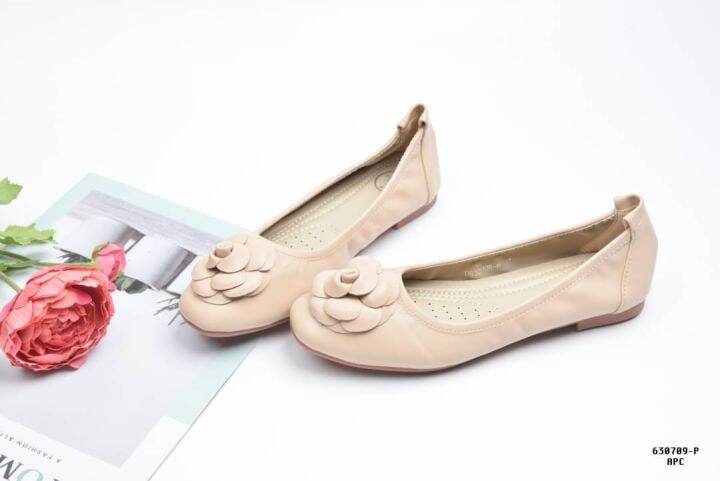 size-36-42-flat-flower-รองเท้าส้นแบน-หุ้มส้น-ทรงบัลเล่ต์-แต่งดอกไม้ด้านหน้า-คุณภาพดี-หนังนุ่มมาก-ใส่ทำงานได้