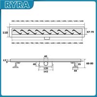 Stainless Steel Floor drain Wave-shaped Recgangle Linear Bathroom Shower Floor Drain Cover Strainer HWC Traps Drains