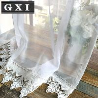 【YD】 Sheer Tulle Half Curtains Window Transparent Tassel Polyester Lacework Bedroom Short Drapes Rod Curtain