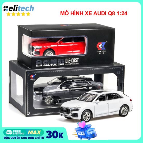 Xe mô hình audi q8 tỉ lệ 1 24 chất liệu hợp kim 3 màu đen trắng đỏ. mô - ảnh sản phẩm 1