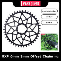 PASS QUEST 0มม.3มม. Offset GXP Chainring 38-52T จักรยาน Chainwheel ForSram ETAP AXS FORCE สีแดง3เล็บจักรยาน Crankset อุปกรณ์เสริม