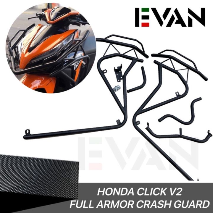 Honda Click V2 Full Armor Crash Guard Stainless Steel CNC Alloy Made In Thailand Honda Click V2