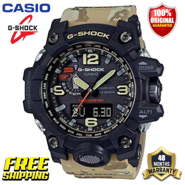 g-shock-gwg1000-mudmaster-ของแท้ผู้ชายกีฬานาฬิกาเซ็นเซอร์คู่เคลื่อนไหวกลางแจ้งกันกระแทกกันน้ำโคลนอัตโนมัติยกไฟรับประกันสี่ปี-gwg-1000dc-1a5