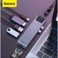 ( Pro+++ ) คุ้มค่า Baseus Thunderbolt C+Pro 7 in 1 HDMI + SD + Micro HUB-L0G usb อุุปกรณ์เสริมคอมพิวเตอร์ HUB อะเเดปเตอร์ USB Type-C ราคาดี อะ แด ป เตอร์ อะแดปเตอร์ รถยนต์