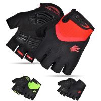 ✉№ FIRELION Half Finger ถุงมือขี่จักรยานกีฬาจักรยานเสือภูเขาจักรยานเบาะถุงมือ Breathable Off Road MTB ถุงมือถุงมือ