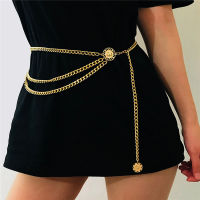 2020 Women Sexy Corset Underbust Belt Hip High Waist Retro Metal Chain Chunky Fringes Simple Personality Aluminum Waist Chain