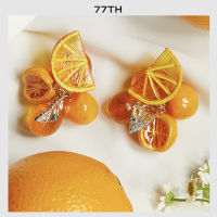 77th-orange earrings,ต่างหูส้ม