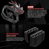 SE-207-XT SLIM BLACK 7 Heat-Pipes Cooling CPU Cooler Dual Fan Radiator Heatsink for AMD Intel 1700 Am4 2011