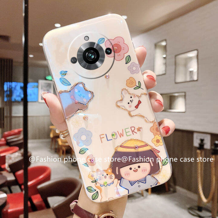 phone-case-เคส-realme-11-11x-realme11pro-realme-11-pro-plus-5g-4g-nfc-แวว-rhinestone-หรูหราน่ารัก-sun-girl-เคสนิ่มลายการ์ตูน2023