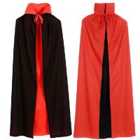 Home Halloween Vampire Cloak Reversible Hooded Vampire Cape For Adult Cosplay Black And Red