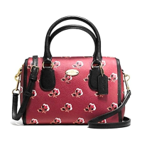 กระเป๋าถือ COACH แท้ ทรงหมอน Coated canvas ลายดอกไม้ สีสวยหวาน สายหนังแท้ มีสายยาว COACH 36203 BRAMBLE ROSE BERRY COATED CANVAS BENNETT SATCHEL