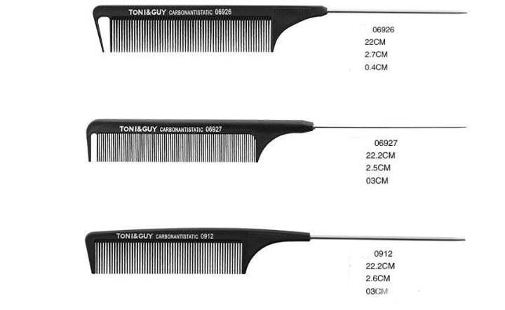 toni-amp-guy-หวีหางเหล็ก-สำหรับรวบผมตึงหรือแสกผม-รุ่น-carbon-antistatic-comb-06926-กว้าง-2-7-ยาว-22-สูง-0-4-ซม-มีปลายหวีเกี่ยวช่อผม-สำหรับช่างตัดผม-บาร์เบอร์-ซาลอน-ร้านเสริมสวย-สีดำ