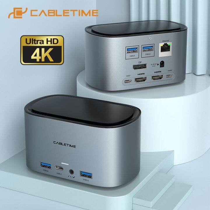 ฮับ-usb-แท่นเสียบ-usb-cabletime-c-ถึง4k-hdmi-dp-rj45-1000mbps-pd-100w-usb3-0สำหรับ-macos-แท็บเล็ตวินโวส์แท่นวางมือถือ-c419-feona