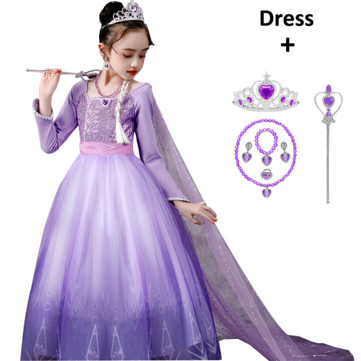 Frozen 2 Dress Anna Elsa Purple Dress Princess Dresses Lazada PH