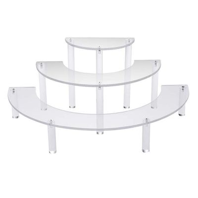 2Pcs Transparent Removable Acrylic Cake Display Stand for Party Round Cupcake Holder Wedding Birthday Party Decoration