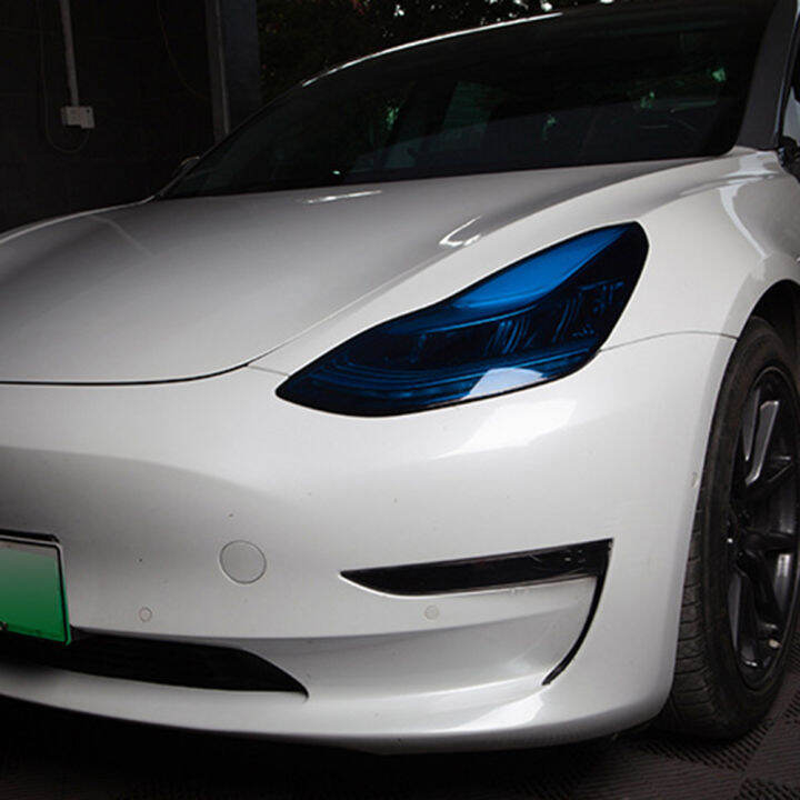 ฟิล์มไฟรถยนต์ไฟหน้าอัตโนมัติ-foglight-wrap-สติกเกอร์รูปลอกสำหรับ-tesla-รุ่น3