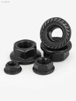 ❦ 10-50pcs M2 M3 M4 M5 M6 M8 M10 M12 M16 Hexagonal Flange Nut Hex Black Locking Nuts Black Carbon