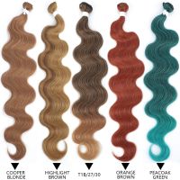 Body Wave Bundles Brazilian Hair Weaving Soft Natural Synthetic Hair Extensions Colorful Body Wave Top Quality Thick Hair Wig  Hair Extensions  Pads