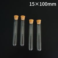 12pcs/lot 15x100mm Round Bottom Tea Glass Test Tube Drosophila Vials Culture Tube With Cork Stoppers