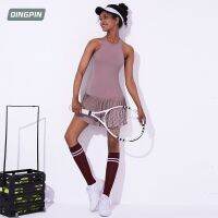 Hot Tennis Dress Women Outdoor Sports One-piece Yoga Suit Pleated Skirt W Chest Pad Badminton Sporty Femenino Original