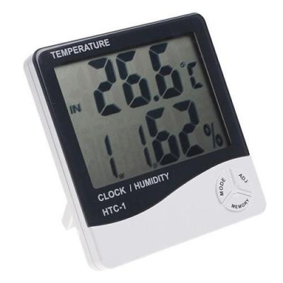 เครื่องวัดอุณหภูมิความชื้นนาฬิกาเวลาอุณหภูมิในร่มเซนเซอร์จอแอลซีดีดิจิตอลนาฬิกาปลุก - นานาชาติ