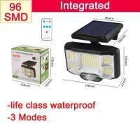 Yingke ไฟเซนเซอร์แสงอาทิตย์168192leds Lampu Tenaga Surya ใหม่กลางแจ้งกันน้ำ Lampu Solar Dinding ด้านนอกสำหรับทางเดินประตูรั้วสวน