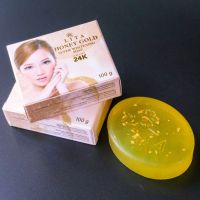 ?สินค้าขายดี?  HONEY GOLD SUPER WHITENING SOAP สบู่ทำความสะอาดผิว ผสมน้ำผึ้ง, ผงทองคำบริสุทธิ์ 24K และสารสกัดจากสาหร่ายทองคำ