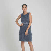 JOUSSE A-Line Working Dress Dress เดรสจู๊สส์ ชุดแซกสั้น สีน้ำเงิน (JQ23NV)