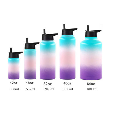 12oz 18oz 32oz 40oz Large Capacity Water Bottle Travel Sport Thermal Flask Stainless Steel Vacuum Insulated Hydroes Thermos MugTH