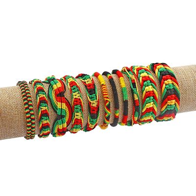 Mixed Rasta Wristband Cotton Silk Jamaica Surfer Boho