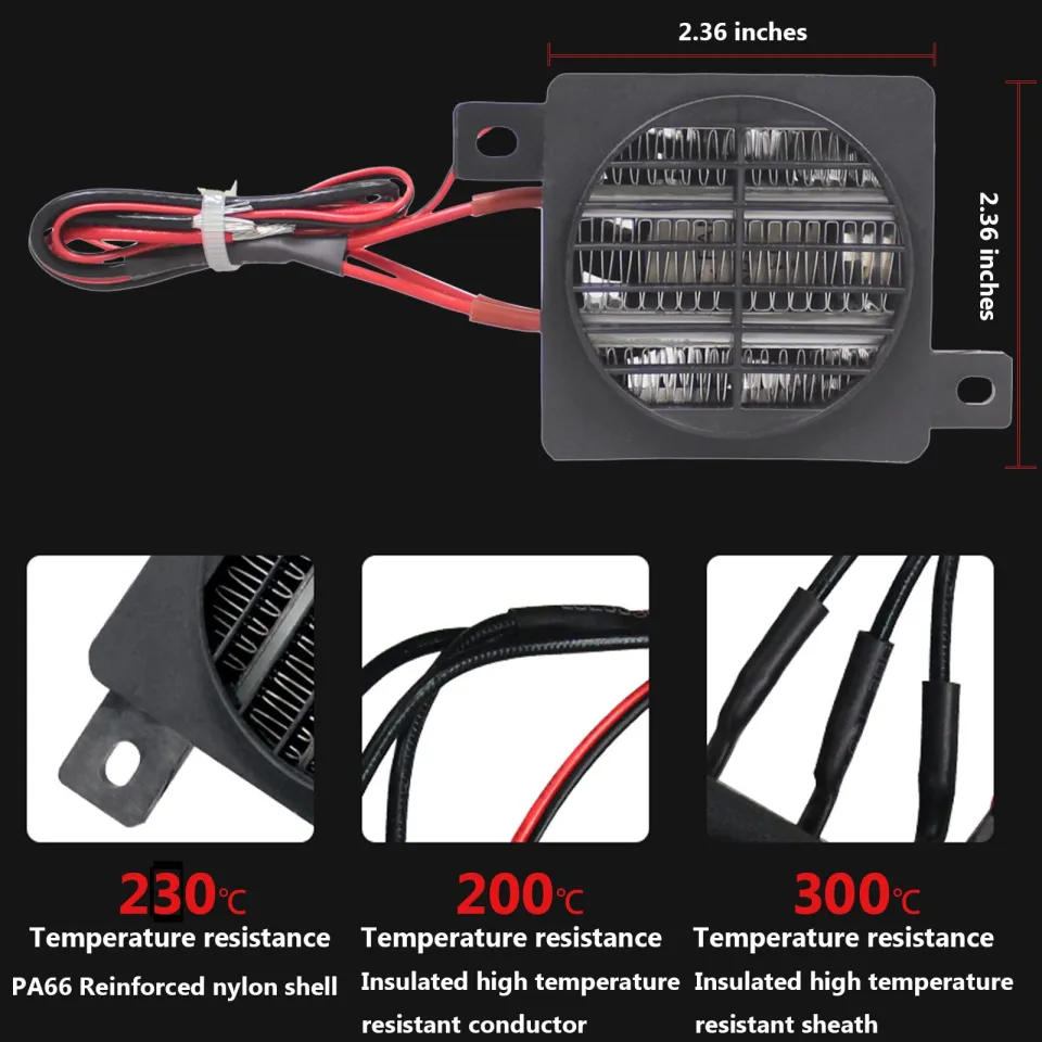 PTCYIDU 100W 12V DC thermostatic heater PTC car fan air heater PTC fan  heater incubator heater heating element small space heating can be used to  dry pulp | Lazada Singapore
