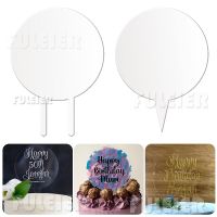 15cm Round Acrylic Cake Toppers Clear Blank Circle DIY Cake Topper for Wedding Birthday Party Cake Decorations Tools