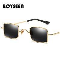 BOYSEEN สไตล์พังก์สี่เหลี่ยมผืนผ้าแว่นกันแดดผู้หญิงผู้ชายแว่นตายี่ห้อ r 906