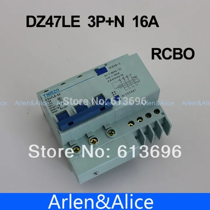 เบรกเกอร์กระแสไฟตกค้าง Dz47le 3pn 400V ~ 50Hz/60Hz ที่มีกระแสเกินและป้องกันการรั่วซึม Rcbo