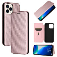 iPhone 13 Pro Case, EABUY Carbon Fiber Magnetic Closure with Card Slot Flip Case Cover for iPhone 13 Pro
