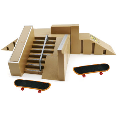 Finger Skateboard Ramp Parts Model Toys 3Pcs Finger Skate Park Kit Ramp Parts With 2 Finger Skateboards 1 Ramp Finger Skateboard Ramp Finger Skateboard Ramp Skate Park Kit