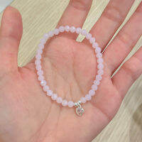 SissyJewelry // ข้อมือ Rose quartz รุ่นเอ็นยืด ประดับจี้เงินแท้ (แจ้งจี้ที่แชท)