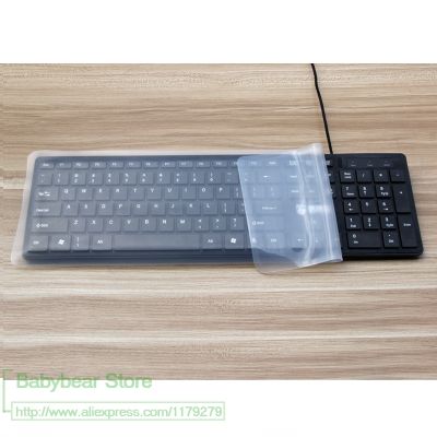 ❈๑✽ 44x14cm Silicone Keyboard Protector Cover Skin for Computer Desktop Keyboards for 19 21.5 22.1 23 24 27 29