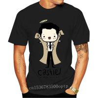 HGJ [S-5XL] เสื้อยืดแขนสั้น พิมพ์ลาย Supernatural s Spn Brothers Castiel Angel Of The Lord สีเทา สําหรับผู้ชาย 665934