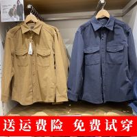 Uniqlo Mens and Womens Wear 2023 Fall Casual Retro Loose Workwear Shirt Long-sleeved Jacket Top 462092