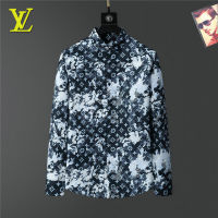 ♥(ภาพจริง)♥2022ใหม่ Original∮ Lv หลุยส์ Viton∮ ผู้ชายพอดีอย่างเป็นทางการเสื้อแขนยาวเสื้อหล่อแฟชั่นที่มีคุณภาพสูงพรางร่างกายพิมพ์ผ้าฝ้ายลำลองเสื้อยืดด้านบน